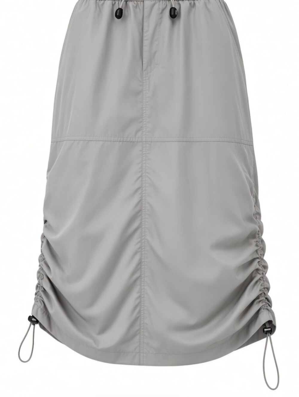 wild fable Light Gray Ruched Drawstring Midi Skirt